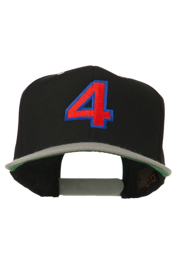 Arial Number 4 Embroidered Classic Two Tone Cap - Black Silver OSFM