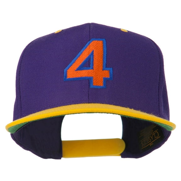 Arial Number 4 Embroidered Classic Two Tone Cap - Purple Gold OSFM