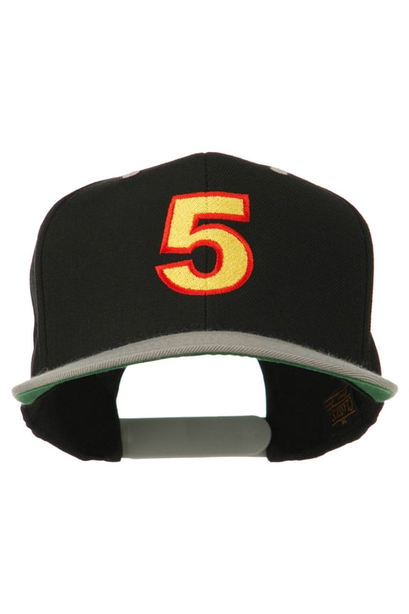 Arial Number 5 Embroidered Classic Two Tone Cap - Black Silver OSFM
