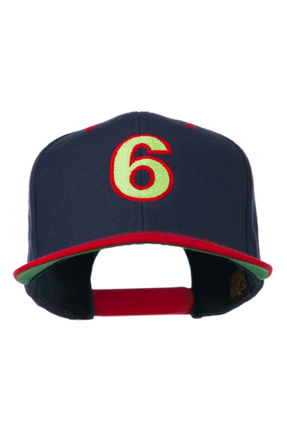 Arial Number 6 Embroidered Classic Two Tone Cap - Navy Red OSFM