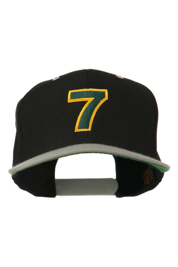 Arial Number 7 Embroidered Classic Two Tone Cap - Black Silver OSFM