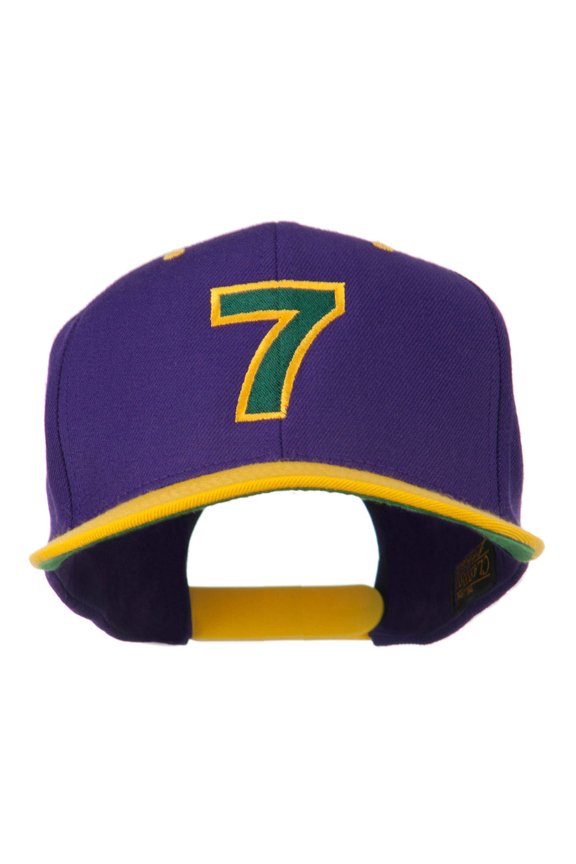 Arial Number 7 Embroidered Classic Two Tone Cap - Purple Gold OSFM