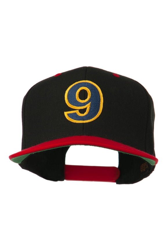 Arial Number 9 Embroidered Classic Two Tone Cap - Black Red OSFM