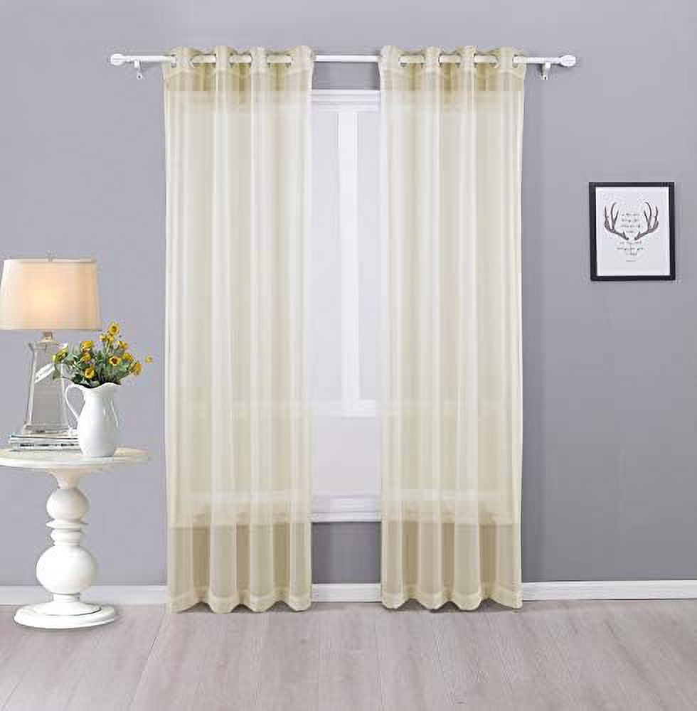 Stylemaster Nancy Solid Grommet Curtain Panel – Easy Installation, Light-Filtering Window Drape for Living Room & Bedroom Décor, Beige, 55 x 84 Inches