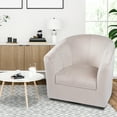 thumbnail image 1 of Ariana 360 Degree Swivel Barrel Chairs, Swivel Accent Chairs for Living Room with Armrest, Bucket Chairs for Home, Modern Accent Chairs, Small Club Chairs for Small Spaces - Ivory, Linen, 1 of 9