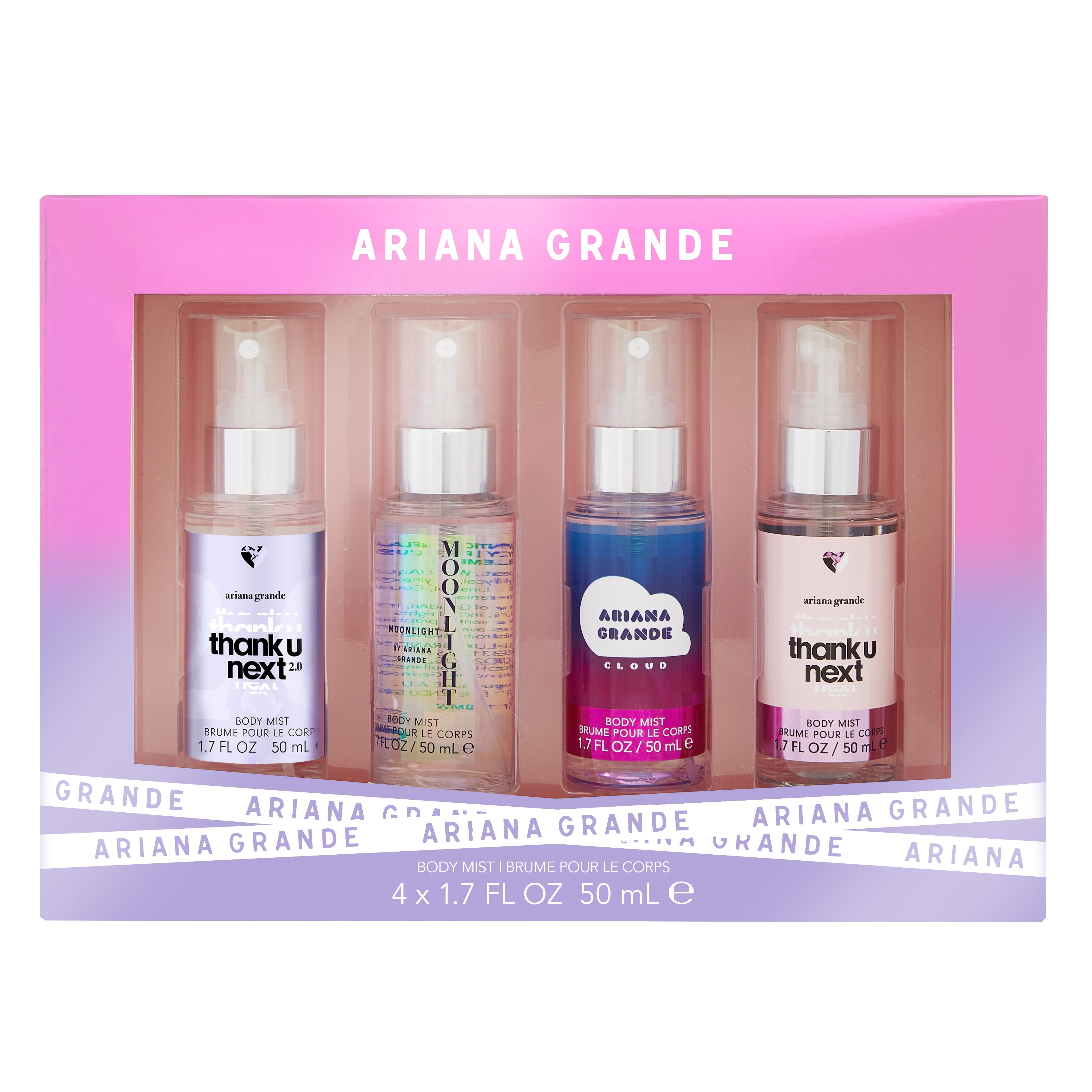 Ariana Grande 4PC Body Spray Coffret for women, 1.7 oz (Thank U