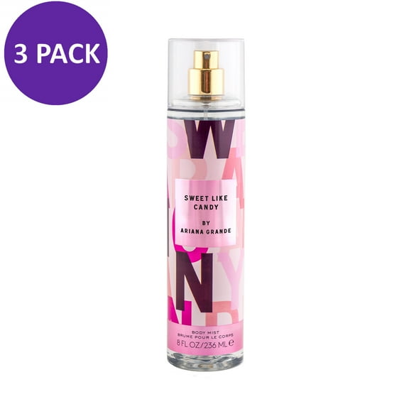Ariana Grande Sweet Like Candy Fragrance Body Mist for Women, 8.0 fl oz (3 PACK)