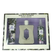 Ariana Grande God Is A Woman , 3 Pc Gift Set 3.4oz EDP Spray, 4oz Body Mist, 3.4oz Body Souffle