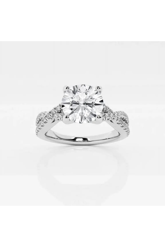 1.6 Ct Round Cut Infinity Engagement Wedding Twisted Ring for Women - Lab-Created Diamond Ring - 14K White Gold Plated - Perfect Gift for Proposals, Anniversaries, and Special Occasions