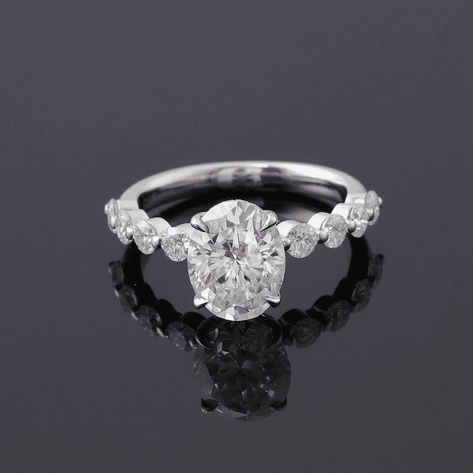 Ariana Jewel 1.7 Ct Oval Cut Lab-Created Simulated Diamond Designer ...