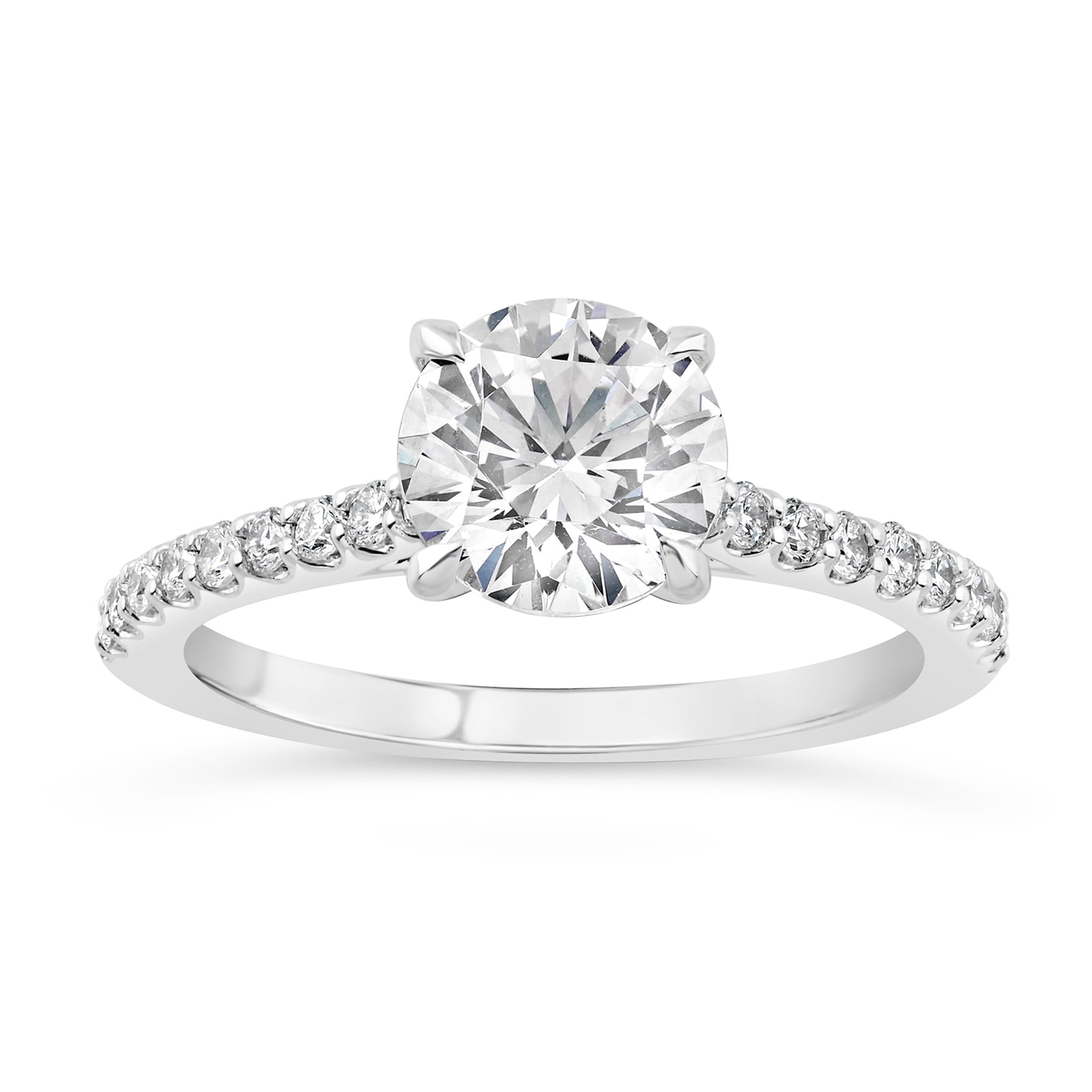 Ariana Jewel 1.8 Ct Brilliant Round Cut Diamond Ring - 14K White Gold ...
