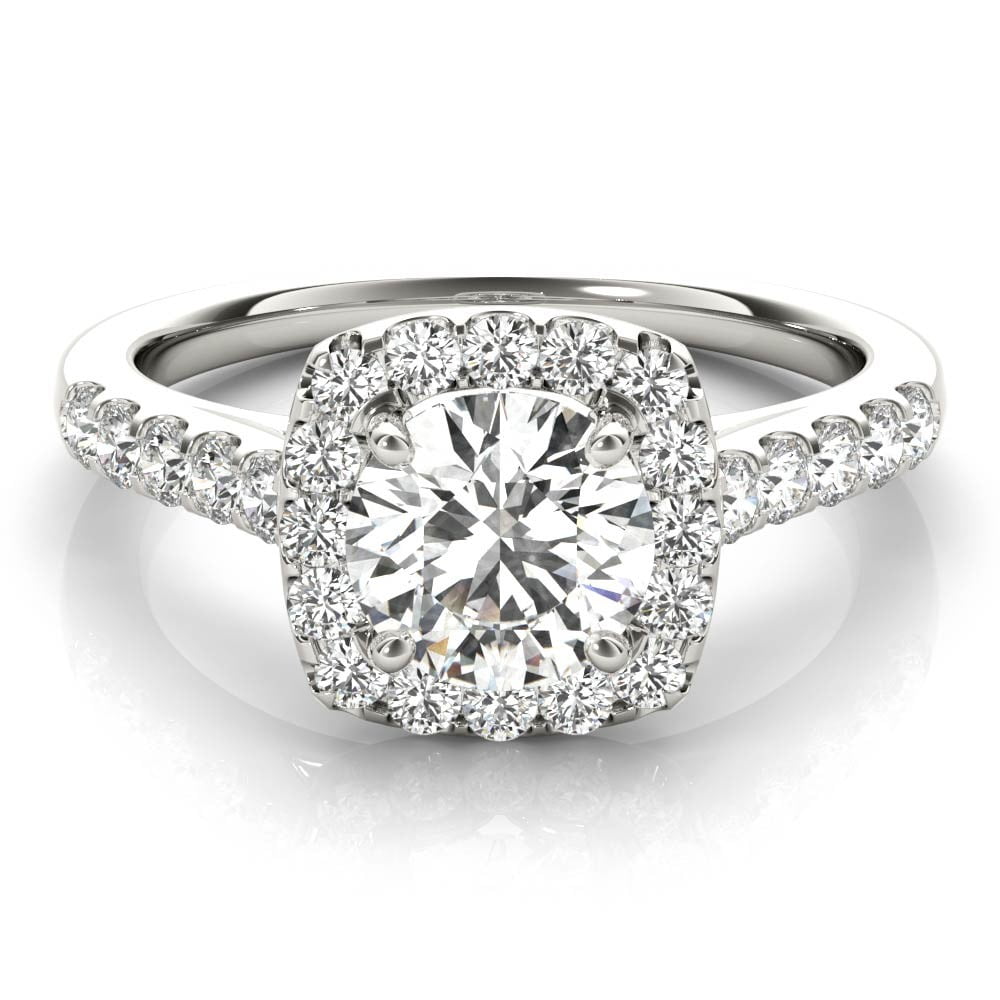 Ariana Jewel 1.8 Ct Brilliant Round Halo Diamond Ring - 14K White Gold ...