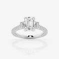 thumbnail image 1 of Ariana Jewel 1.8 Ct Emerald Cut Diamond Rings - 14K White Gold Plated Rings for Her - Engagement Wedding Diamond Jewellery for Wife - Halo Enhancer Rings for Women's - Causal Daily Wear Ring for Her, 1 of 2