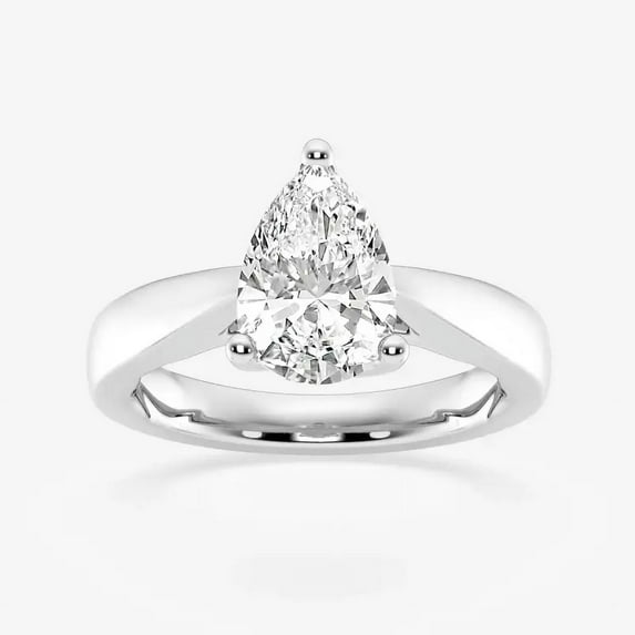 Ariana Jewel 14K White Gold Plated Diamond Ring - Pear Cut Excellent 1.8 Ct Diamond Ring for Women's - Solitaire Diamond Rings for Her - Personalized Rings for Wife - Wedding Ring for Sister