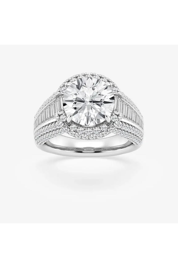 14K White Gold Plated Ring - 1.4 Ct VVS1/D Round Cut Diamond Rings - Ultra Thin & Delicate Diamond Ring for Wife - Dainty Engagement Wedding Diamond Ring - Causal Office Wear Rings