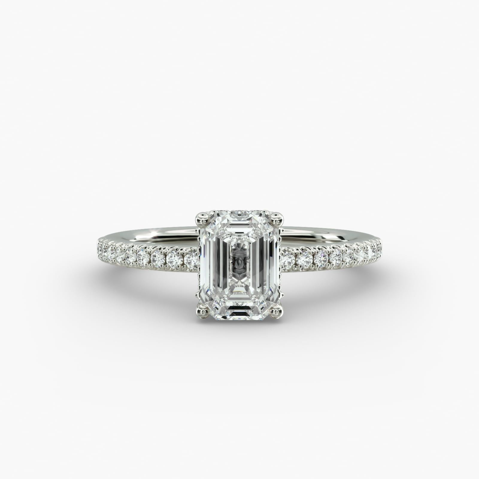 Ariana Jewel 14K White Gold Plated Ring for Her - 1.9 Ct Emerald Cut ...