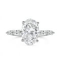 thumbnail image 1 of Ariana Jewel 14K White Gold Plated Ring - 2 Ct Oval Excellent Cut Diamond Ring - Solitaire with Accents Wedding Rings - Personalized Gifts for Sister - Stacking Rings for Her - Classic Rings, 1 of 3
