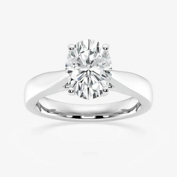 Ariana Jewel 14K White Gold Plated Ring - Oval Cut Excellent 1.9 Ct Diamond Ring for Women's - Surprise Diamond Rings for Her - Solitaire Diamond Rings for Women's - Vintage Twisted Rings