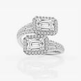 thumbnail image 1 of Ariana Jewel 14K White Gold Plated Rings - 1.5 Ct Lab Created Diamond Emerald Cut Diamond Rings - Stacking Split Shank Engagement Wedding Rings for Women's - Solitaire Proposal Rings for Wife, 1 of 2