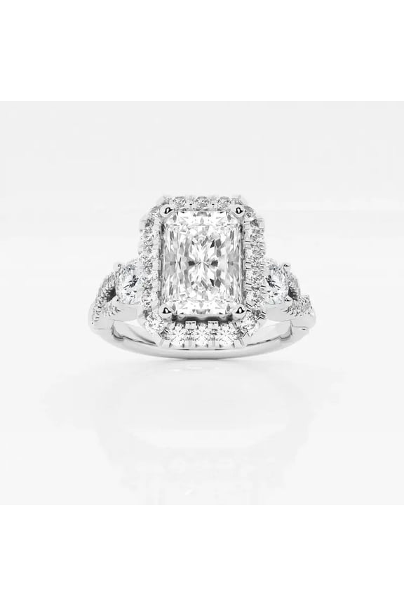 14K White Gold Plated Rings - Radiant Cut Excellent 2 Ct Diamond Rings - Single Stone with 2 Prong Engagement Ring - Latest Engagement Diamond Ring for Women's - Party Wear Diamond Ring