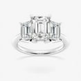 thumbnail image 1 of Ariana Jewel 2.1 Ct Emerald Cut Lab Diamond Rings - 14K White Gold Plated Rings - Party Wear Diamond Rings Her - Engagement Wedding Prong Setting Ring for Women's - Christmas Special Gift for Women's, 1 of 2