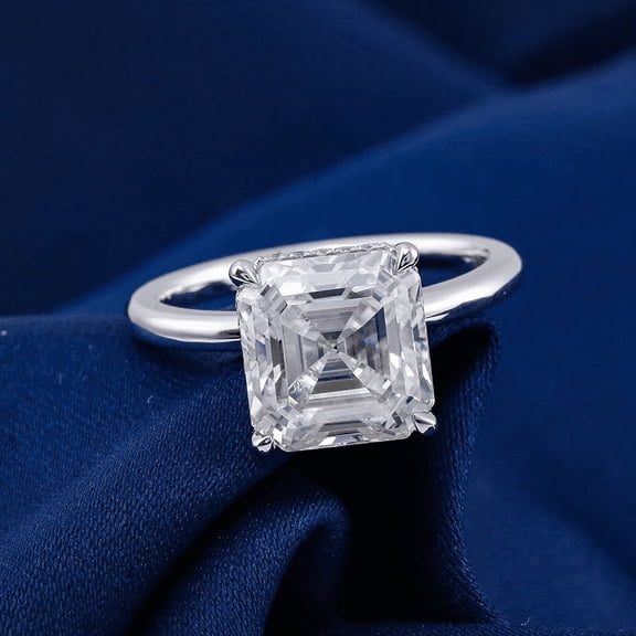 Silvago Jewel 1.4 Ct Emerald Cut Lab-Created Simulated Diamond Three ...