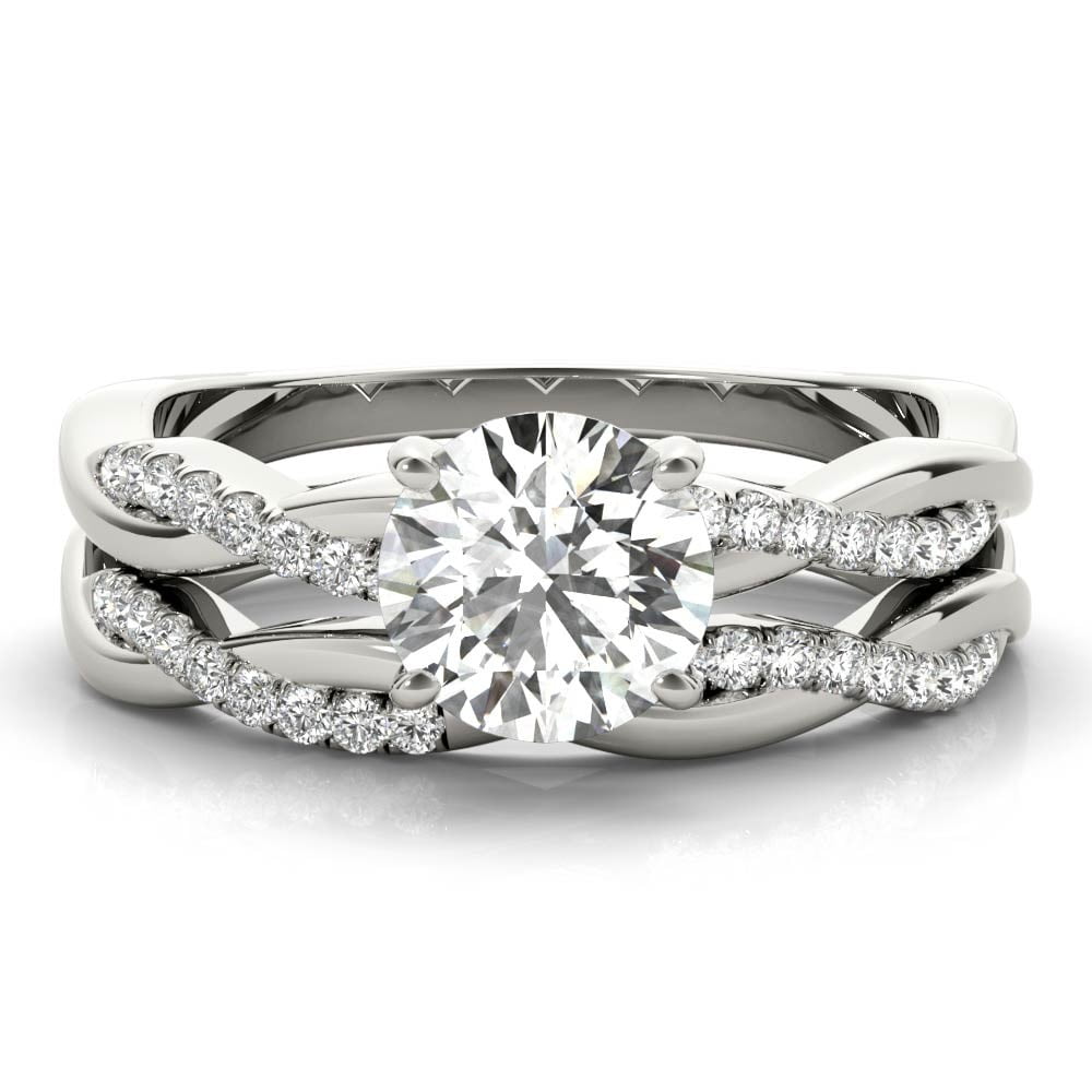 Ariana Jewel 2 Ct Brilliant Round Cut Engagement Ring - 14K White Gold ...