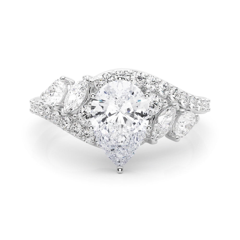 Ariana Jewel 2 Ct Excellent Pear Cut Solitaire with Accent Bypass ...