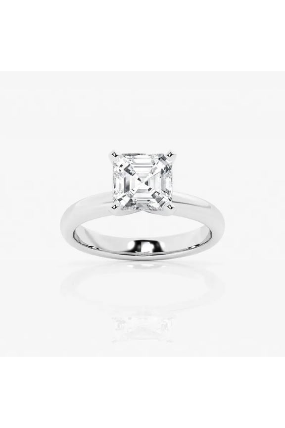Asscher Cut 1.7 Ct Lab Created Diamond Anniversary Rings - 14K White Gold Plated Wedding Ring - Wedding Engagement Bridesmaids Rings for Her - Jewelry Diamond Rings Wedding On Clearance