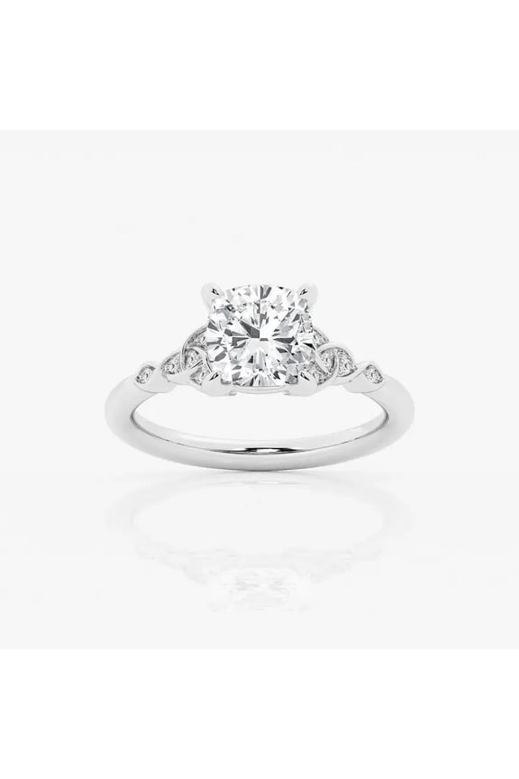 Beautiful 1.6 Ct Cushion Cut Lab-Created Diamond Celtic Knot Ring for Women - Engagement Wedding Ring - 14K White Gold Plated Ring for Her - Perfect Gift for Birthday and Special Moments