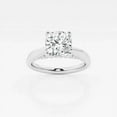 thumbnail image 1 of Ariana Jewel Elegant 1.6 Ct Cushion Cut Lab Created Diamond Ring - Solitaire with Accents Ring - 14K White Gold Plated Tapered Shank Design - Perfect for Women’s Bridal Jewelry and Special Occasions, 1 of 2