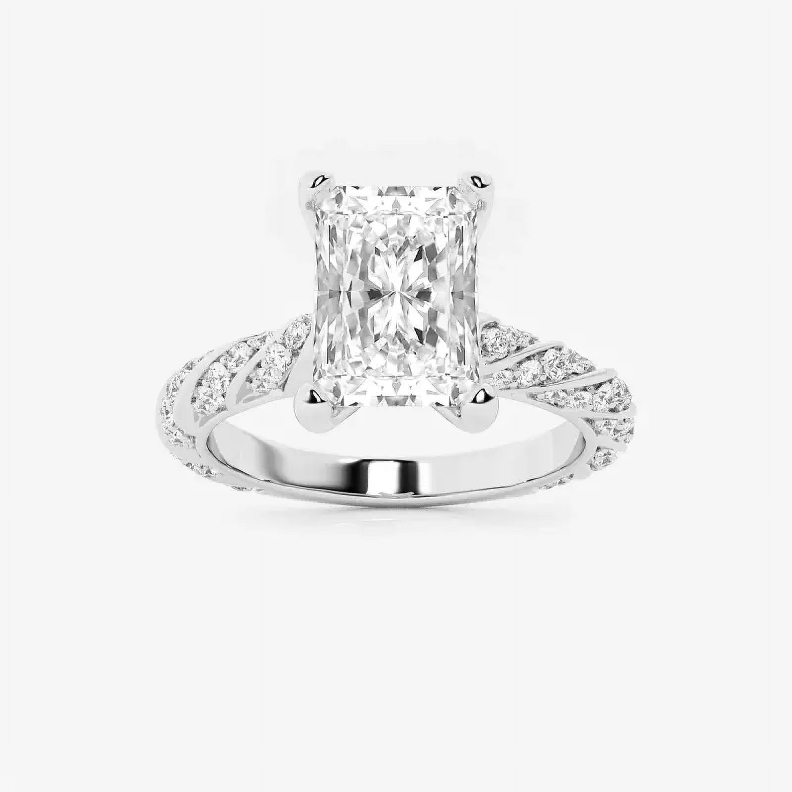 Ariana Jewel Elegant 2.1 Ct Radiant Cut Lab-Created Diamond Engagement ...