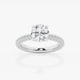 thumbnail image 1 of Ariana Jewel Stunning 1.4 Ct Round Cut Lab-Created Diamond Ring for Women - Engagement Wedding Solitaire with Accents Ring - 14K White Gold Plated - Prong Set Ring - Ideal Gift for Anniversaries, 1 of 2