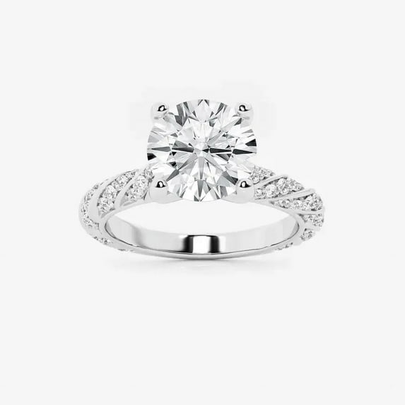 Ariana Jewel Stunning 2Ct Round Cut Diamond Engagement Ring - 14K White Gold Plated Prong Set - Beautiful Wedding Ring for Women - Perfect Gift for Anniversaries, Birthdays & Proposal - Handmade Ring