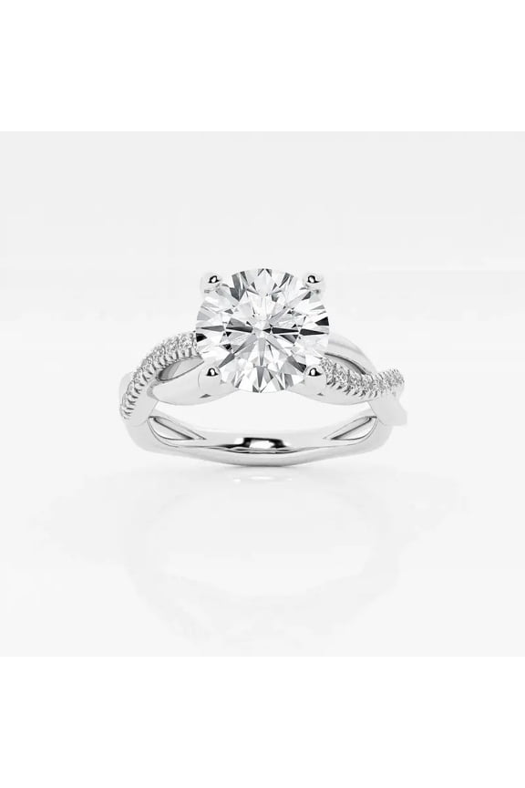 Twisted Engagement Wedding Infinity Ring for Women - 1.6 Ct Round Cut Lab Created Diamond - 14K White Gold Plated Prong Setting - Perfect for Proposals, Anniversaries, and Birthday Gifts