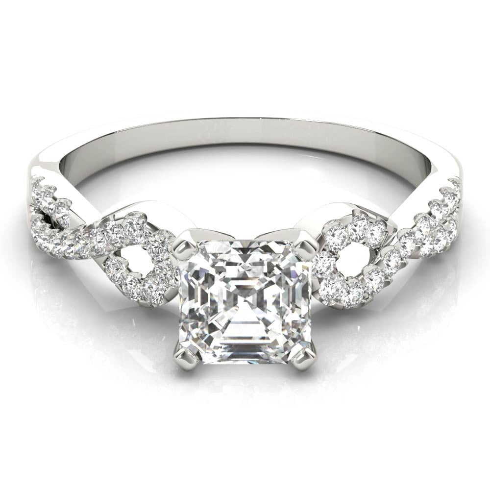 Ariana Jewelry 14K White Gold Plated 2.01 Ct Asscher Cut Eternity ...