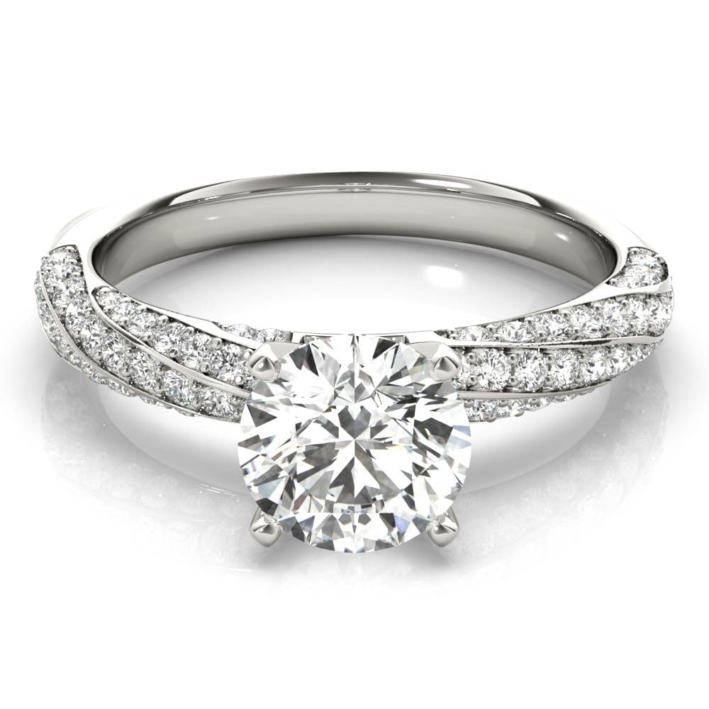 Ariana Jewelry 2.12 Ct Brilliant Round Cut Solitaire Ring with Accent ...