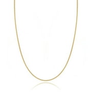 Ariana Lucci 14K Gold Filled Italian-Made Box Chain Necklace for Women and Men, Super Thin 0.7mm Non Tarnish, Timeless Classic Box Chain Pattern, 18"