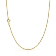 Ariana Lucci 14K Gold Filled Italian Thin Cable Chain Necklace for Women and Men 1.5mm, Made in Italy, Non Tarnish Classic Rolo Belcher Chain, 16"