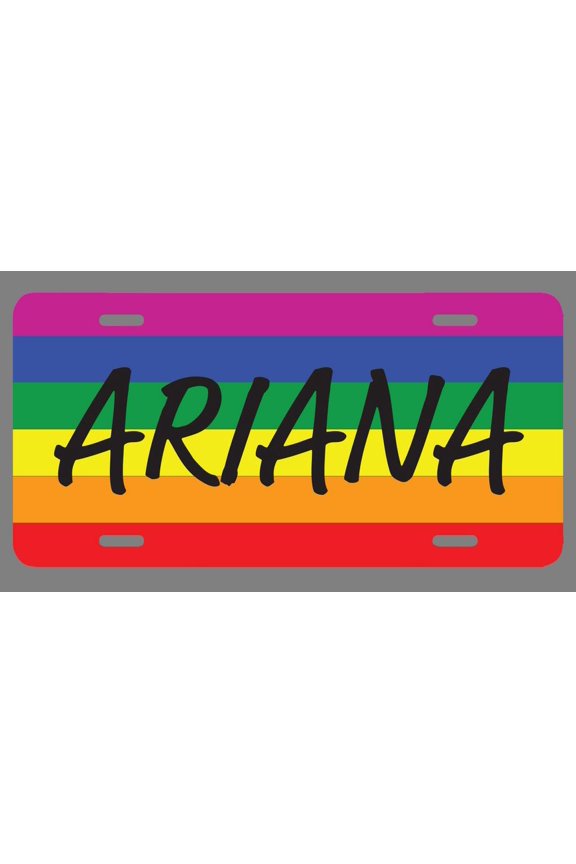 Ariana Name Pride Flag Style License Plate Tag Vanity Novelty Metal | UV Printed Metal | 6-Inches By 12-Inches | Car Truck RV Trailer Wall Shop Man Cave | NP1908