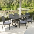 thumbnail image 1 of Ariana Outdoor 7 Piece Aluminum Dining Set with Wicker Dining Chairs and Cushions,Grey, 1 of 7