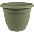 thumbnail image 1 of Bloem Ariana Resin Planter - Solid Print, Round, Indoor/Outdoor - 16", Green, 1 of 9