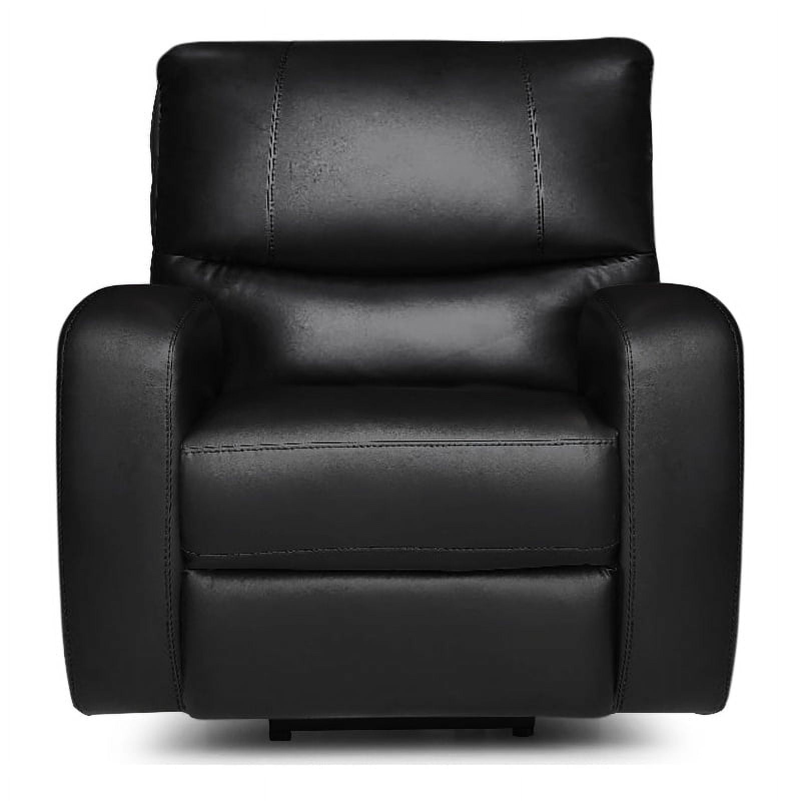 Arian black top grain sale leather power recliner