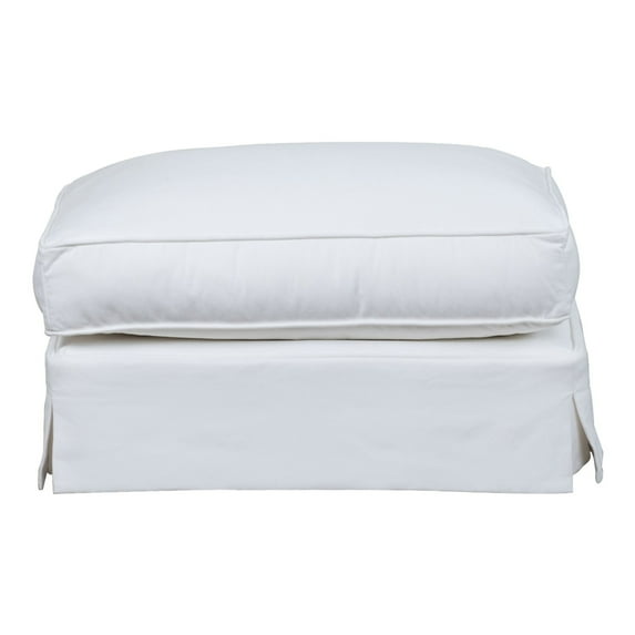 Ariana Rectangular 24 In. X 32 In. White Upholstered Ottoman
