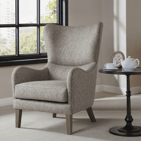 Arianna Swoop Wing Chair - 1-Piece Solid Wood with Backrest