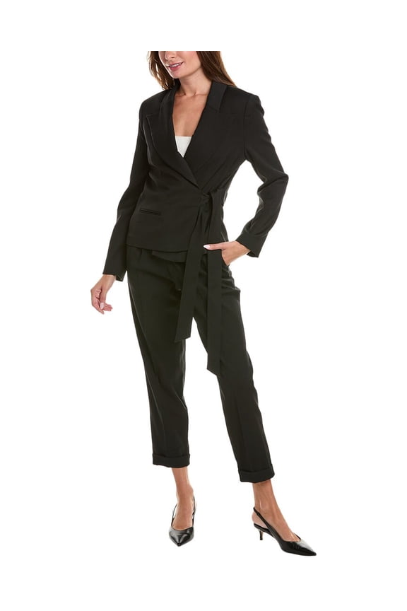 womens  Wool-Blend Blazer, 6, Black