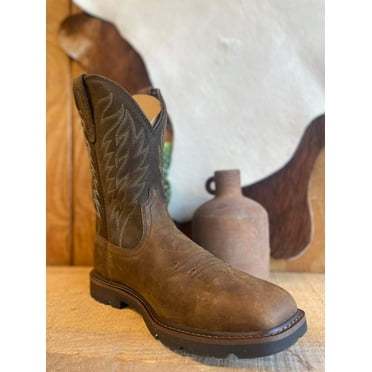 Ariat 10021108 Mens Boots Groundbreaker Wide Square Toe Steel Toe Work Boot Brown US Size 8.5