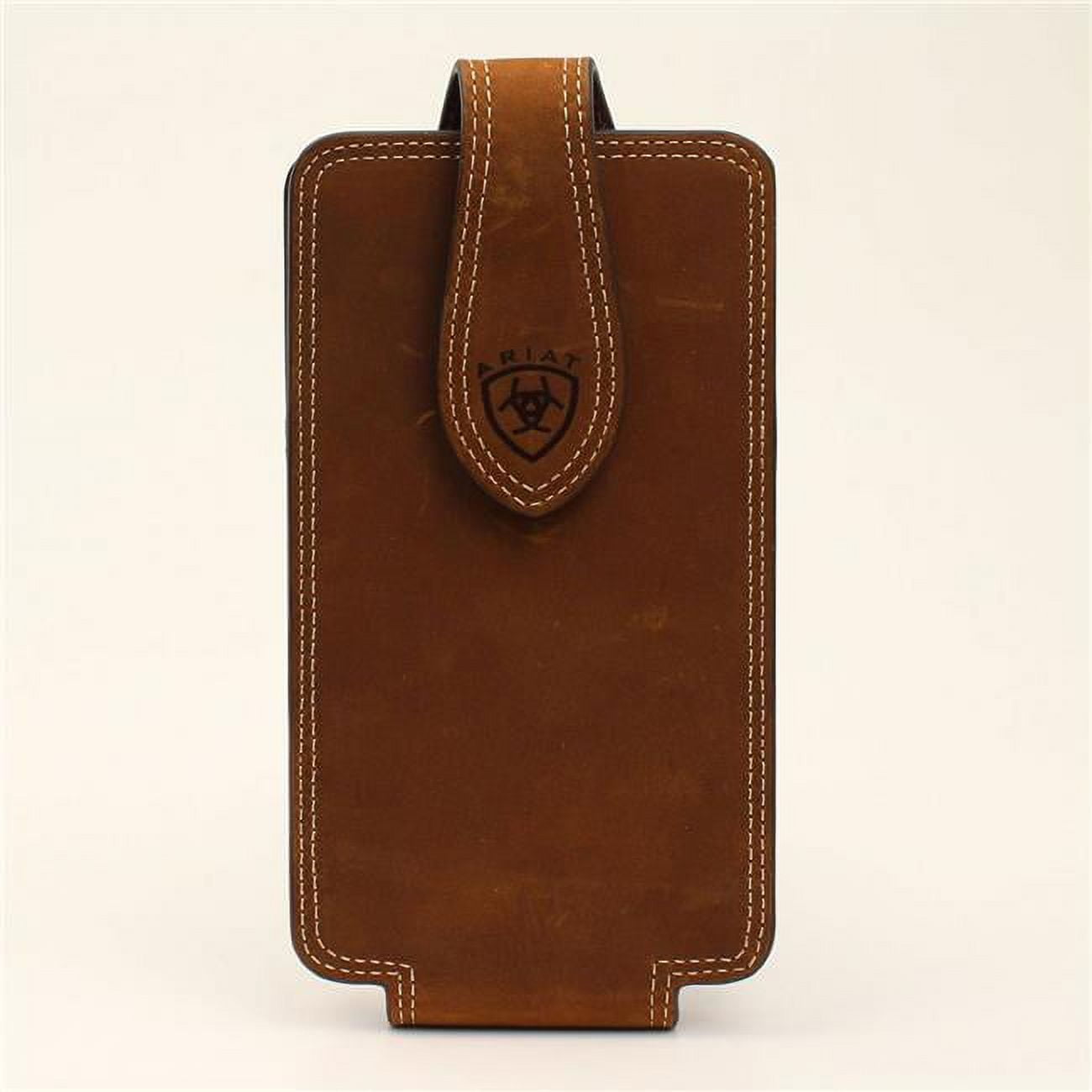 Ariat Double Stitched Medium Brown Leather Cell Phone Case A0600044