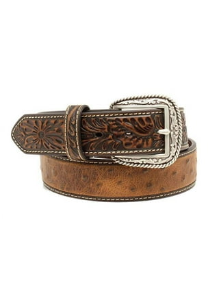 Ariat Men's Ostrich Print Concho Belt