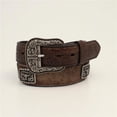 thumbnail image 1 of Ariat A1038102-38 1.5 in. Mens Floral Tooled Longhorn Head Concho Belt, Brown - Size 38, 1 of 4
